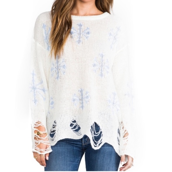 Wildfox Couture Lennon Snowflake Sweater xs $258 - Picture 1 of 7